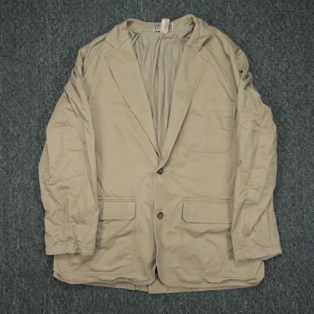 Duluth Trading Co Blazer Mens Large Beige Cotton Lined Presentation Jacket